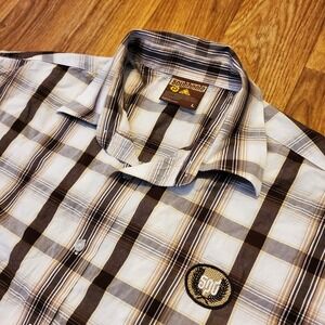 Vintage Southpole Shirt Men Large Brown Plaid Button Up Skater Streetwear HipHop